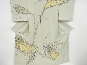 アンティーク　抽象枝の実模様刺繍着物